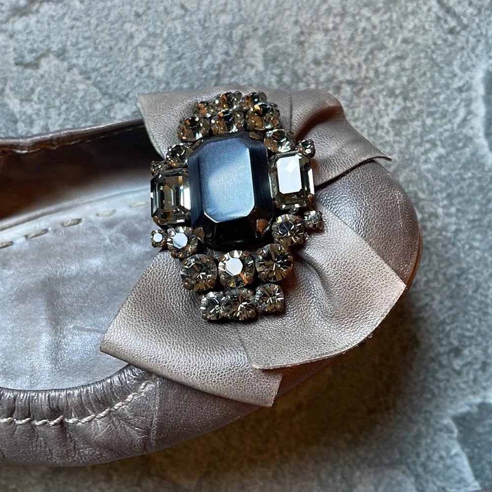 Grey Leather Miu Miu Flats - Picture 4 of 4